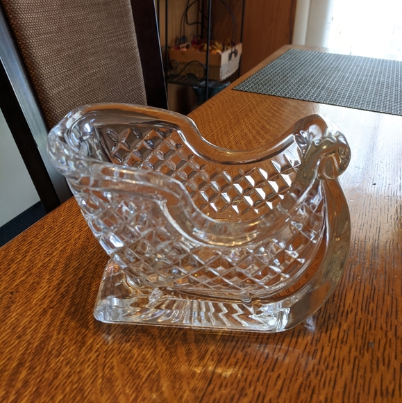 Beautiful Mercari vintage clear Crystal glass Santa sled - Picture 7 of 7